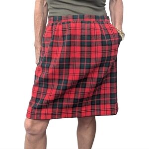 Vintage Pendleton Red Tartan Wool Skirt Women’s Small Knee Length USA Made